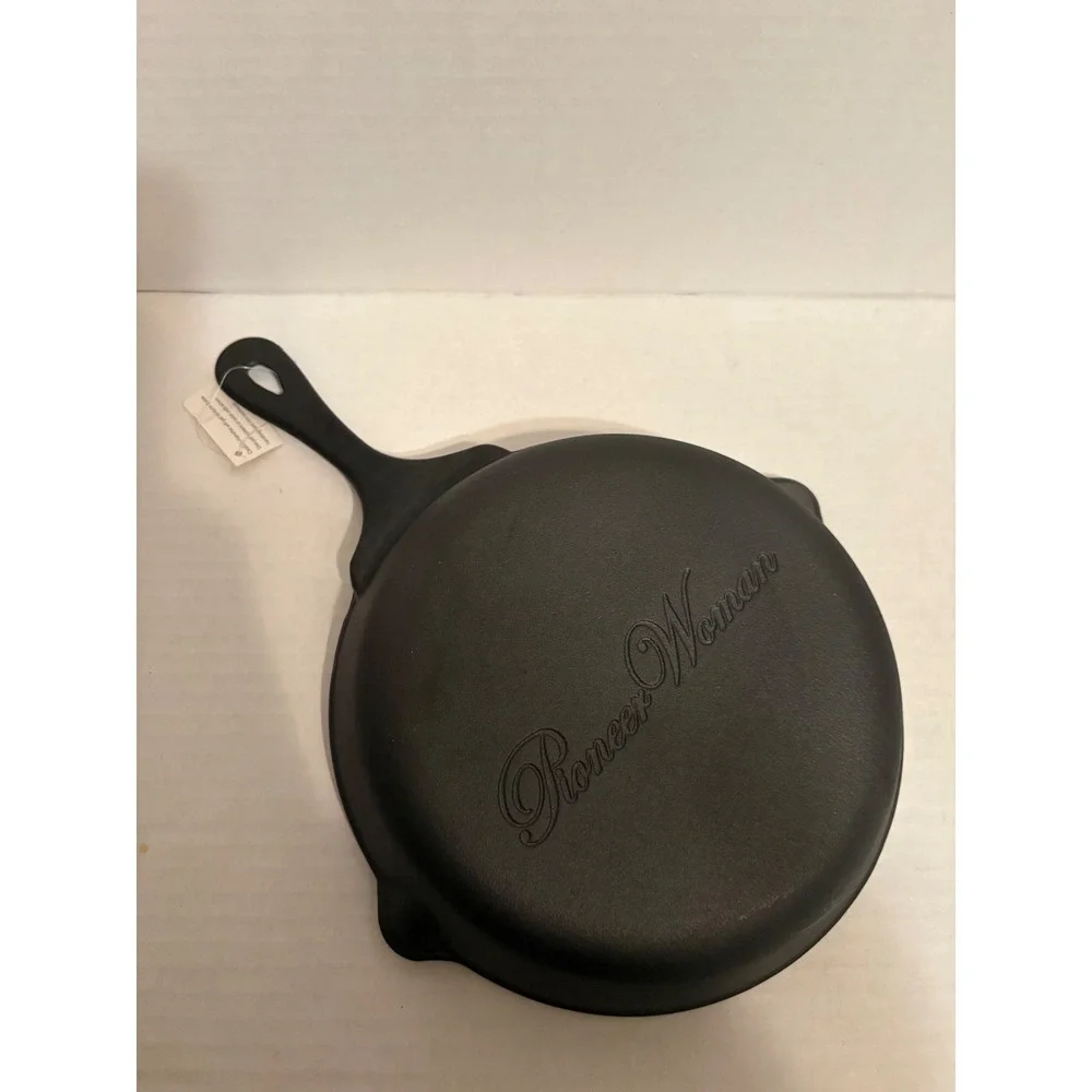 Pioneer Woman 8 Inch Cast Iron Skillet Pre-Seasoned Frying Pan with Pour Spouts